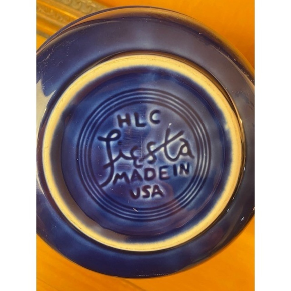 Fiesta HLC Cobalt Blue Cereal Bowl 6.75 Inch Vintage USA Stoneware Dark Blue